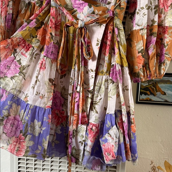 NEW Zimmermann Pattie tiered floral wrap dress - Picture 10 of 12